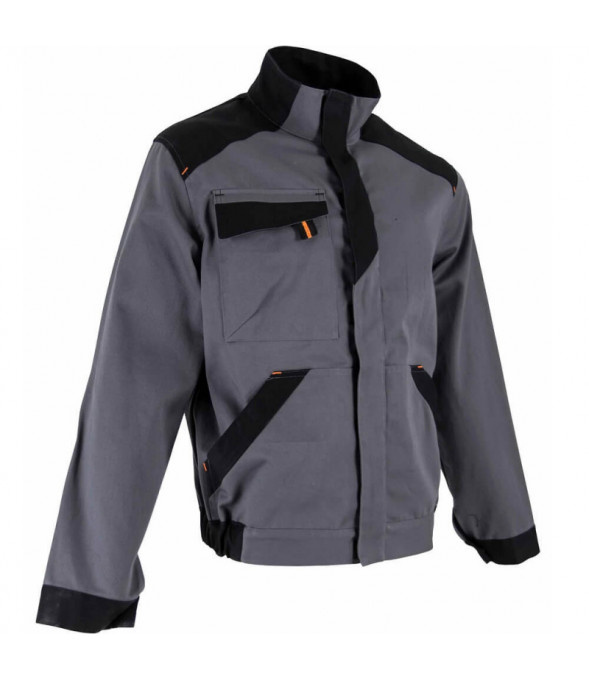 veste de travail brasure bi colore 100 coton gris lma